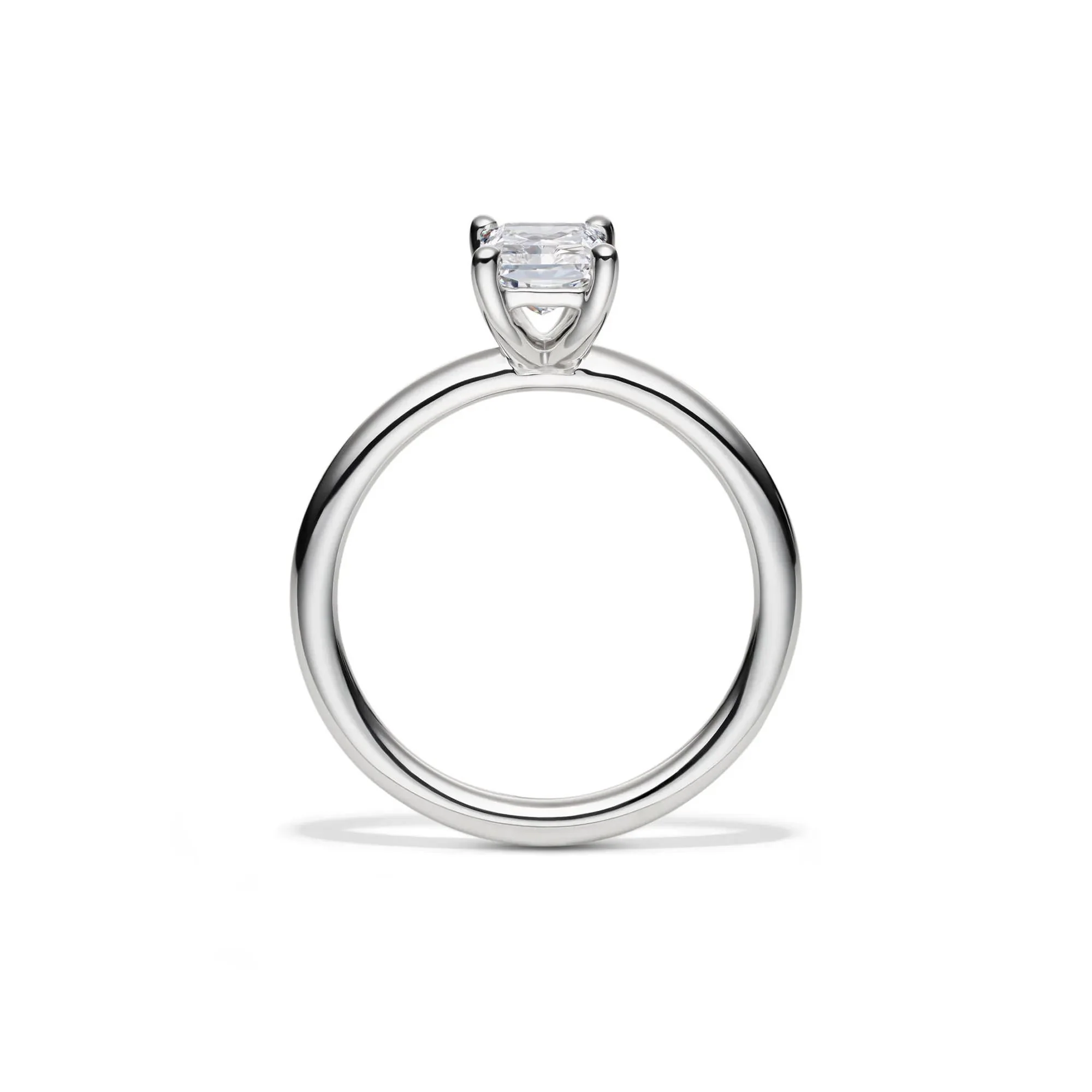 Lab Grown Diamond Radiant-Cut Solitaire Ring 14K White Gold (1 CT.) Size 12 2mm - Image 2