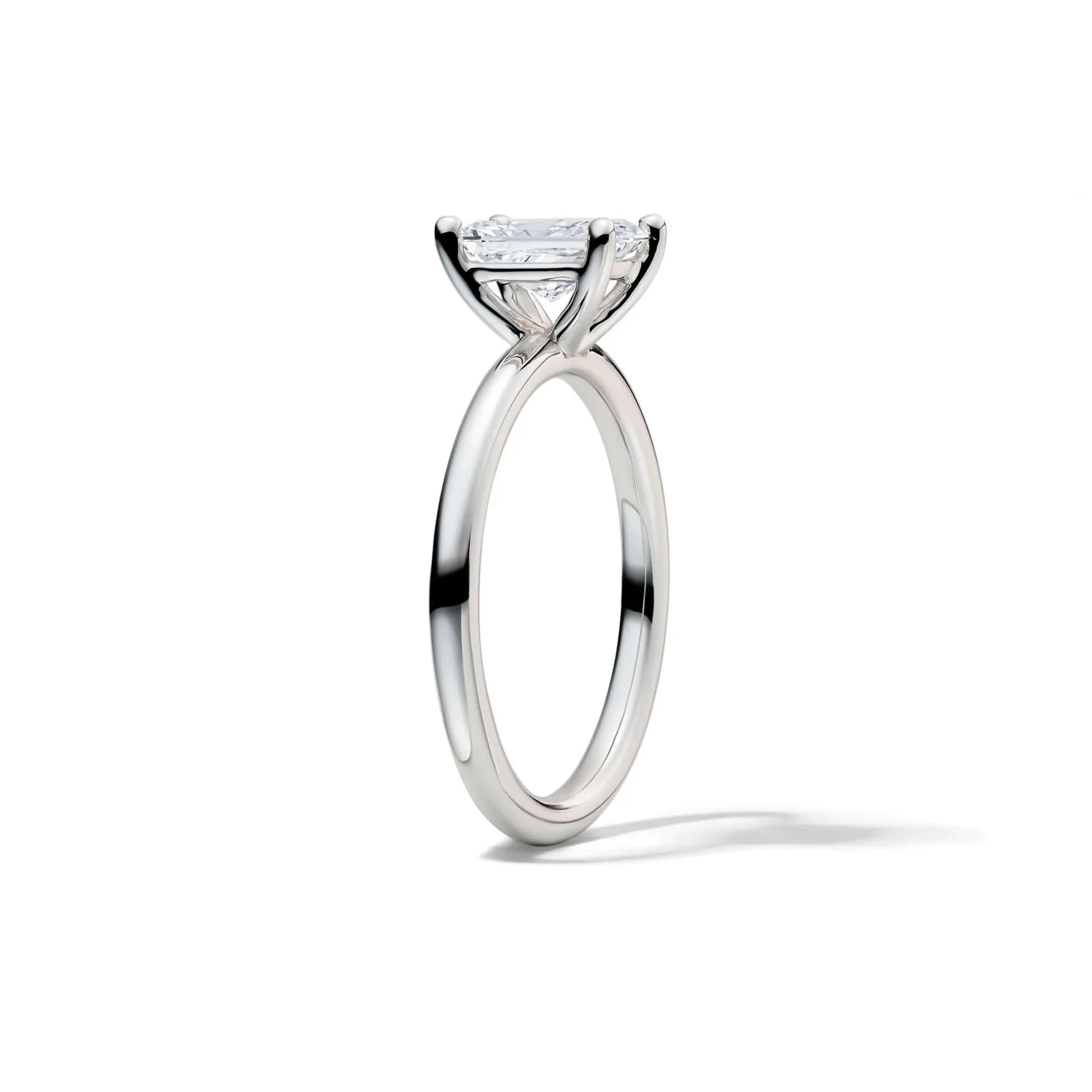 Lab Grown Diamond Radiant-Cut Solitaire Ring 14K White Gold (1 CT.) Size 12 2mm - Image 3